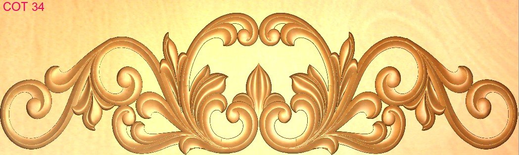 COT DESIGNS - COT-34 Ornate Floral Scrollwork Decorative Panel 3D Model